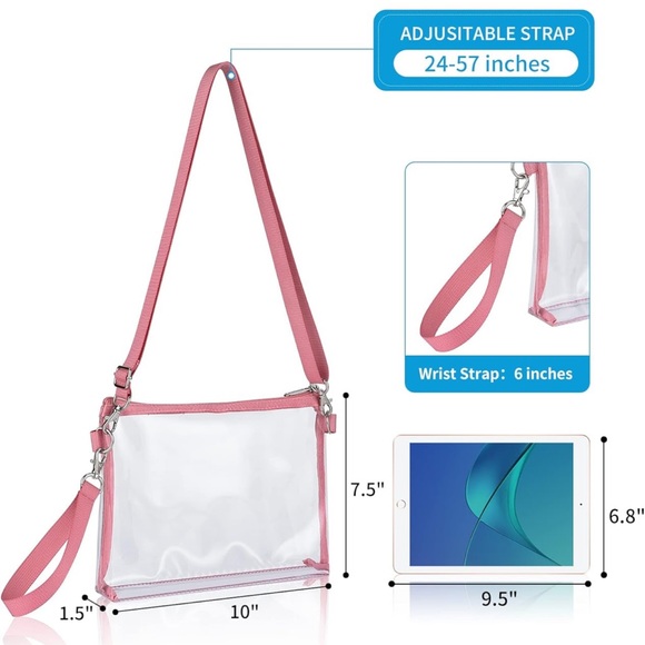 BAGENIUS Pink Stadium Approved Clear Purse NWT - Picture 8 of 10